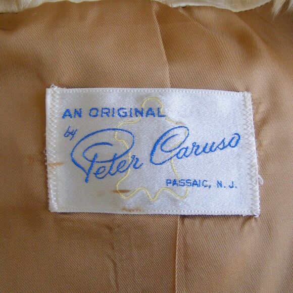 PETER CARUSO Leather Jacket/Coat, S, Tan Body, Fox Fur collar, Pockets - Picture 14 of 15